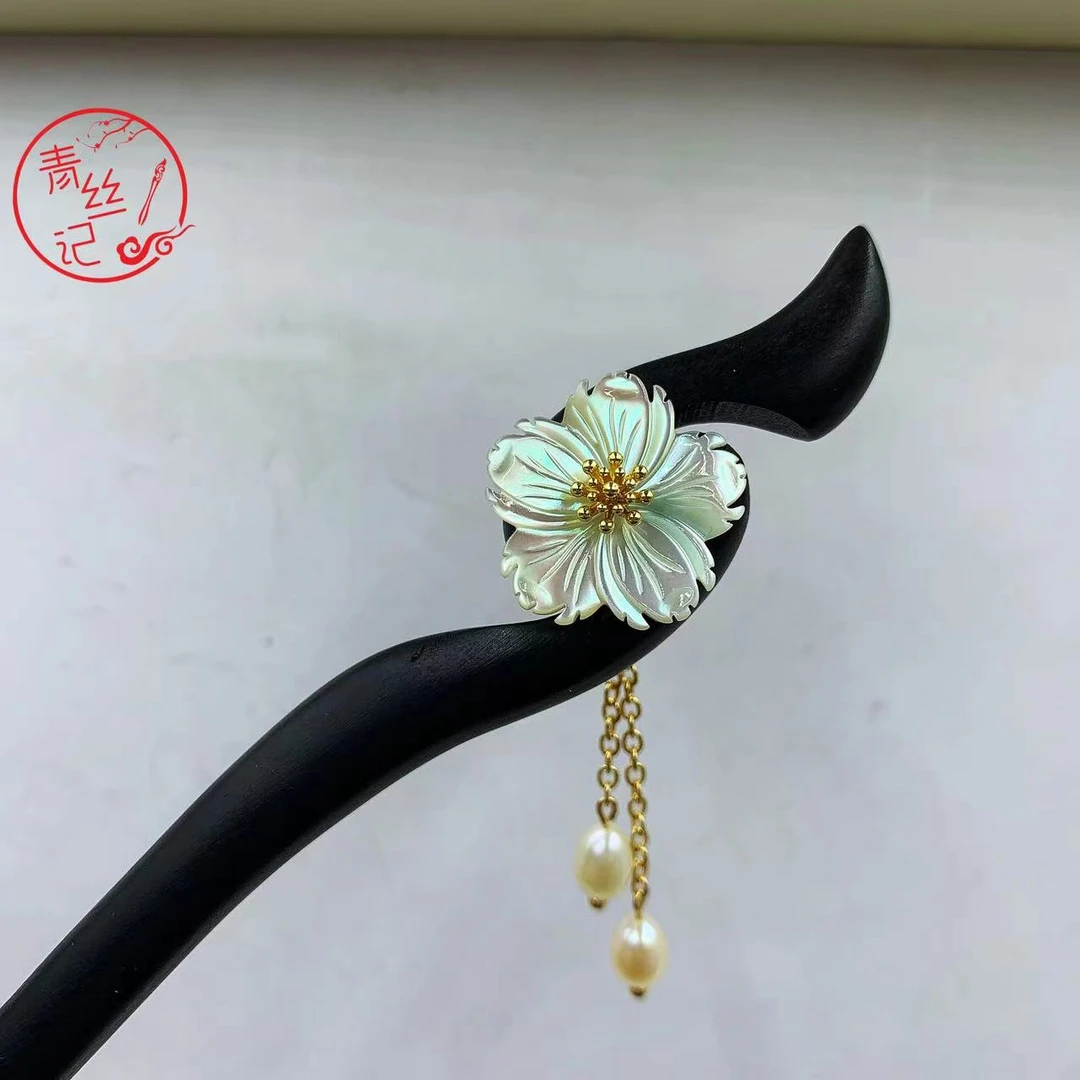 中式手工紫光檀发簪“百灵”款古风简约发饰国风古典头饰百搭簪发