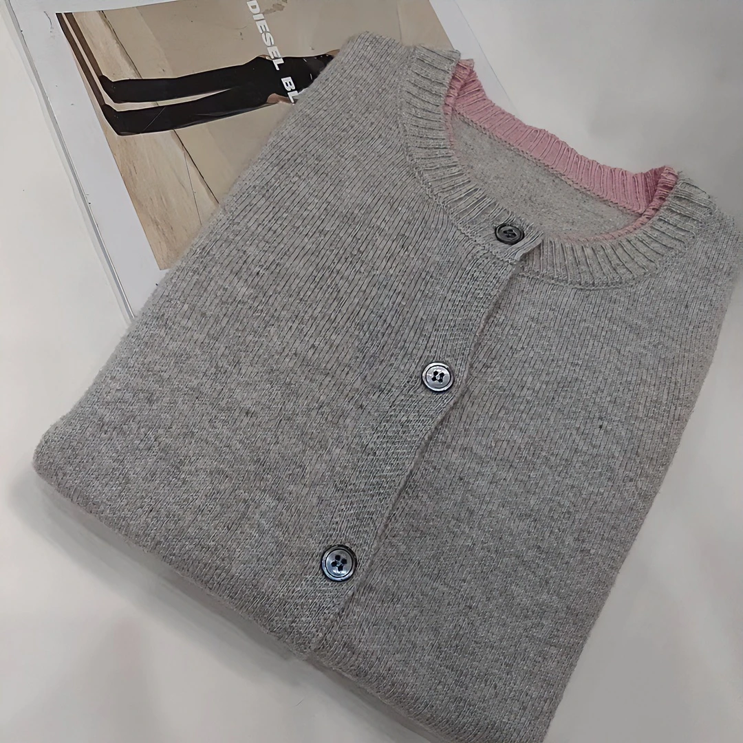 3135/-韩版高货女士撞色拼接长袖巨软糯