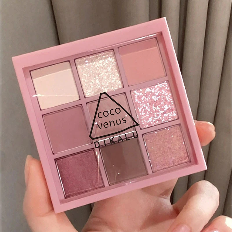 DIKALU 新品九色眼影盘oh rosy九宫格auto focus低饱和烟粉玫瑰盘