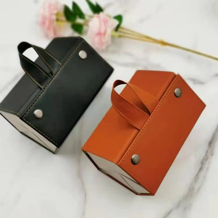 可折叠多格眼镜收纳盒时尚新品高档皮质近视镜太阳镜光学镜收纳盒