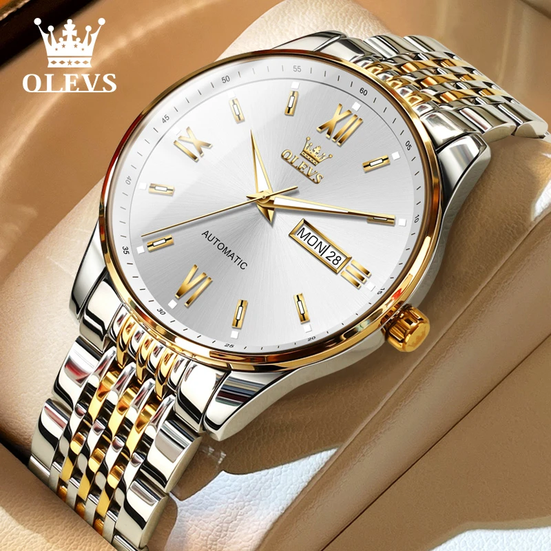 正品欧利时简约帅气经典男表简约男士手表商务风全自动机械表6777