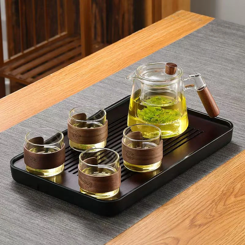玻璃茶壶办公室家用带盖茶具耐高温加厚高硼硅茶水分离泡茶器茶杯