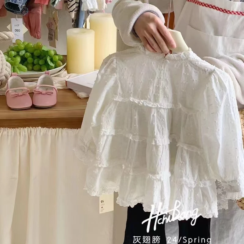 小童娃娃衫白色花边时尚百搭韩版