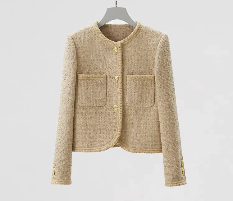 深圳南油原创设计款简约通勤名媛风短款外套