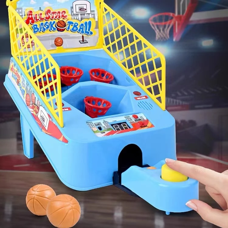 桌面游戏手指弹射篮球投篮机益智电动单人
