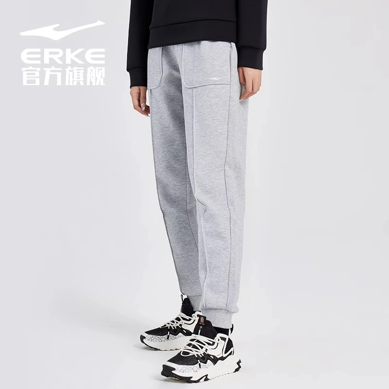 运动裤女2023秋季薄款针织休闲长裤潮流百搭灰色裤子女裤