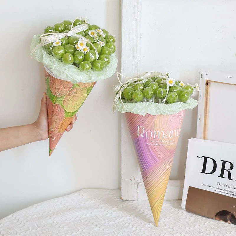 【自制葡萄花束材料】DIY创意材料包水果花束材料包冰淇淋甜筒花束