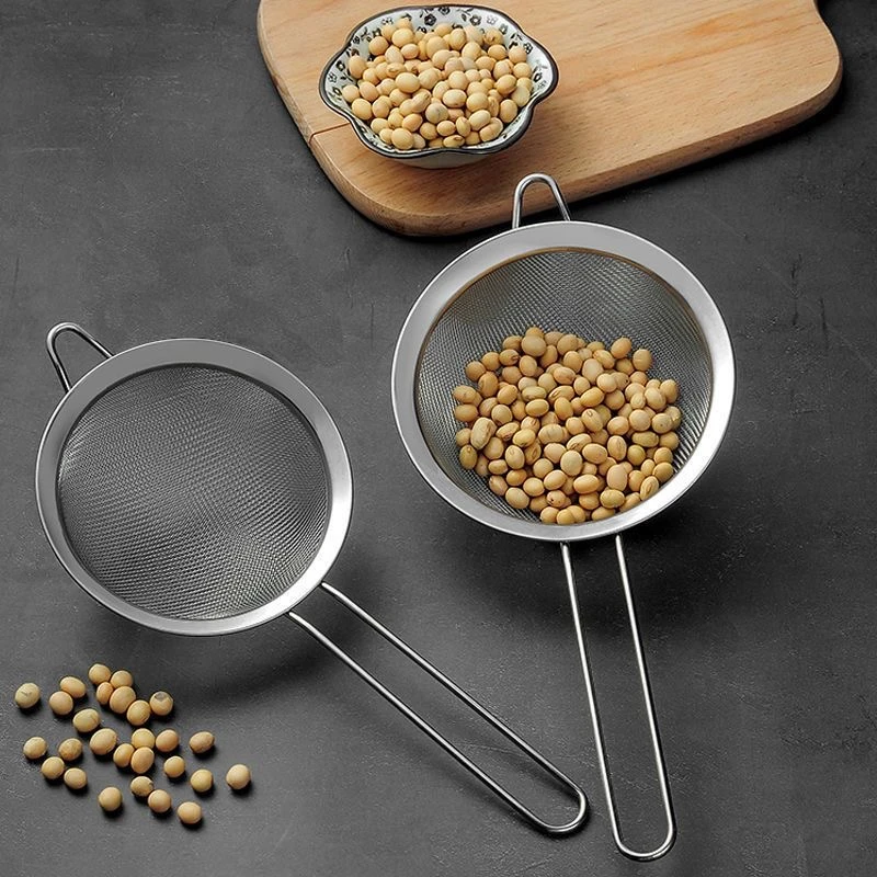 不锈钢漏勺豆浆过滤网果汁芝麻筛家用厨房捞面捞勺超细中药面粉筛