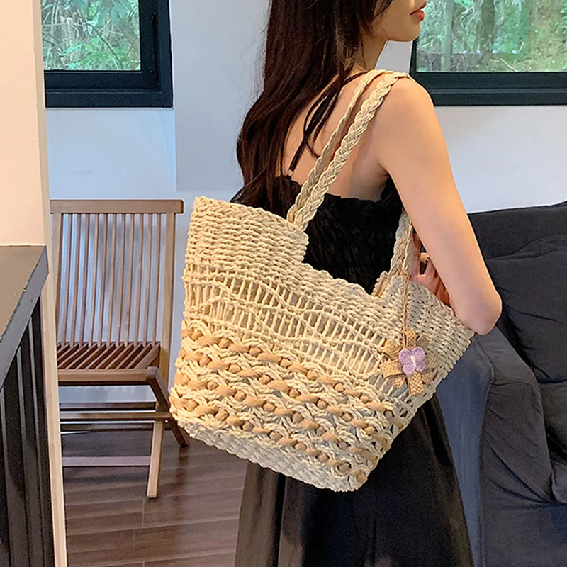 仙茉包包女款爆款2025新款海边沙滩包夏天编织包草编大容量托特包