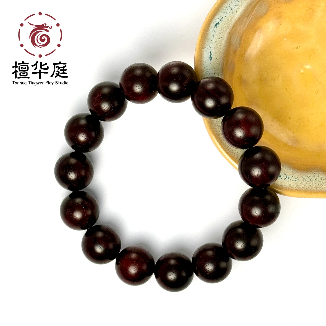 印度小叶紫檀1.5cm【高货】钢印老料多星手串经典文玩好物