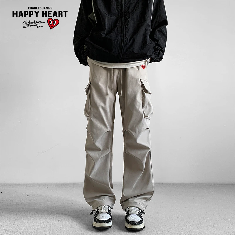 查尔斯桃心  直筒宽松工装裤冬季机能伞兵裤户外登山休闲