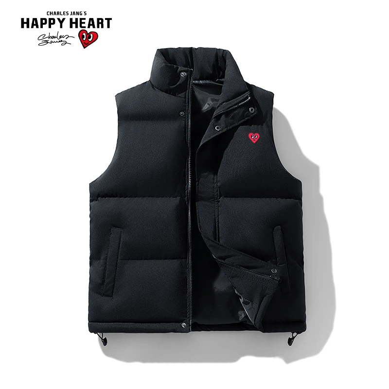 查尔斯桃心冬季马甲外套男女无袖百搭休闲情侣保暖简约马甲-官方