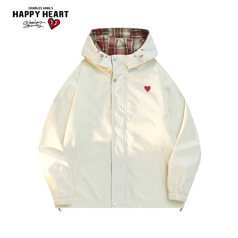 查尔斯桃心  连帽夹克男女同款宽松百搭休闲连帽潮流夹克韩版运动