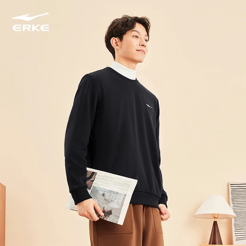 【加绒】鸿星尔克情侣舒暖绒套头潮流运动卫衣-1068-yl