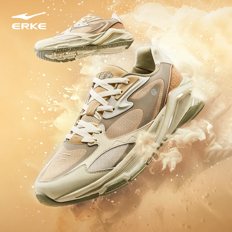 宪章2.0丨鸿星尔克男复古潮鞋轻便耐磨运动鞋革面轻国风休闲鞋