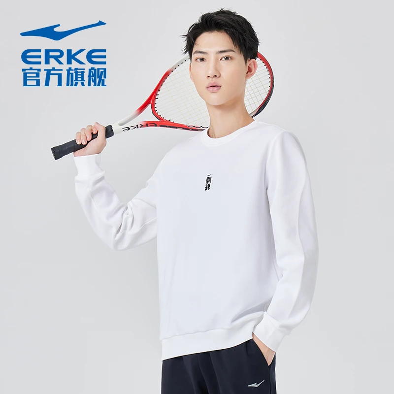 鸿星尔克男士圆领潮流套头卫衣舒适运动休闲百搭上衣91222302019