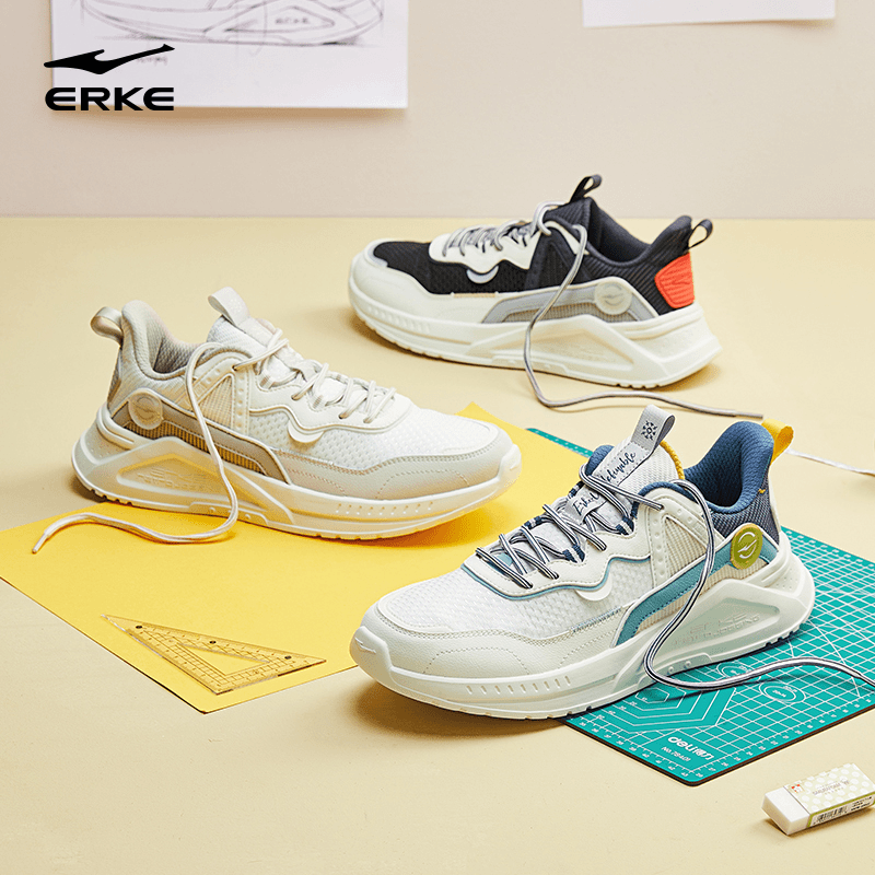 桀骜丨鸿星尔克情侣时尚潮鞋百搭轻便休闲运动网面51123102042