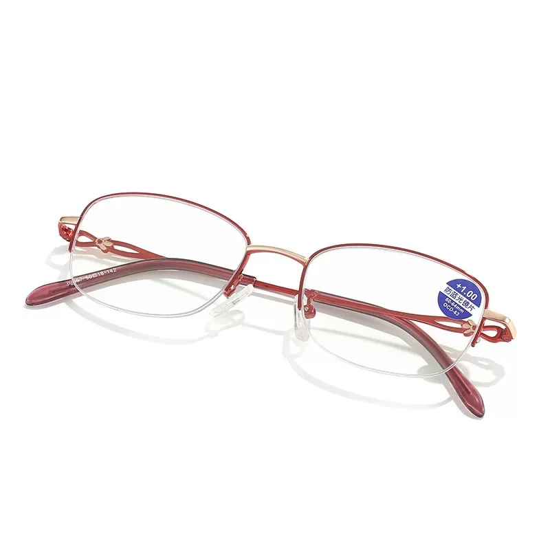 【胜华优选】防蓝光老花镜舒适高清红色半框女款