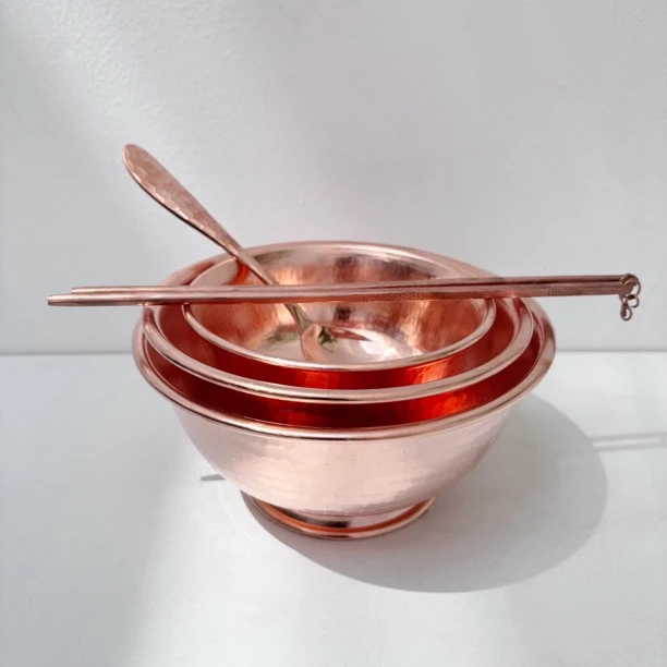 铜碗纯铜家用铜餐具铜碗铜勺铜筷子纯铜纯手工铜勺子铜碗