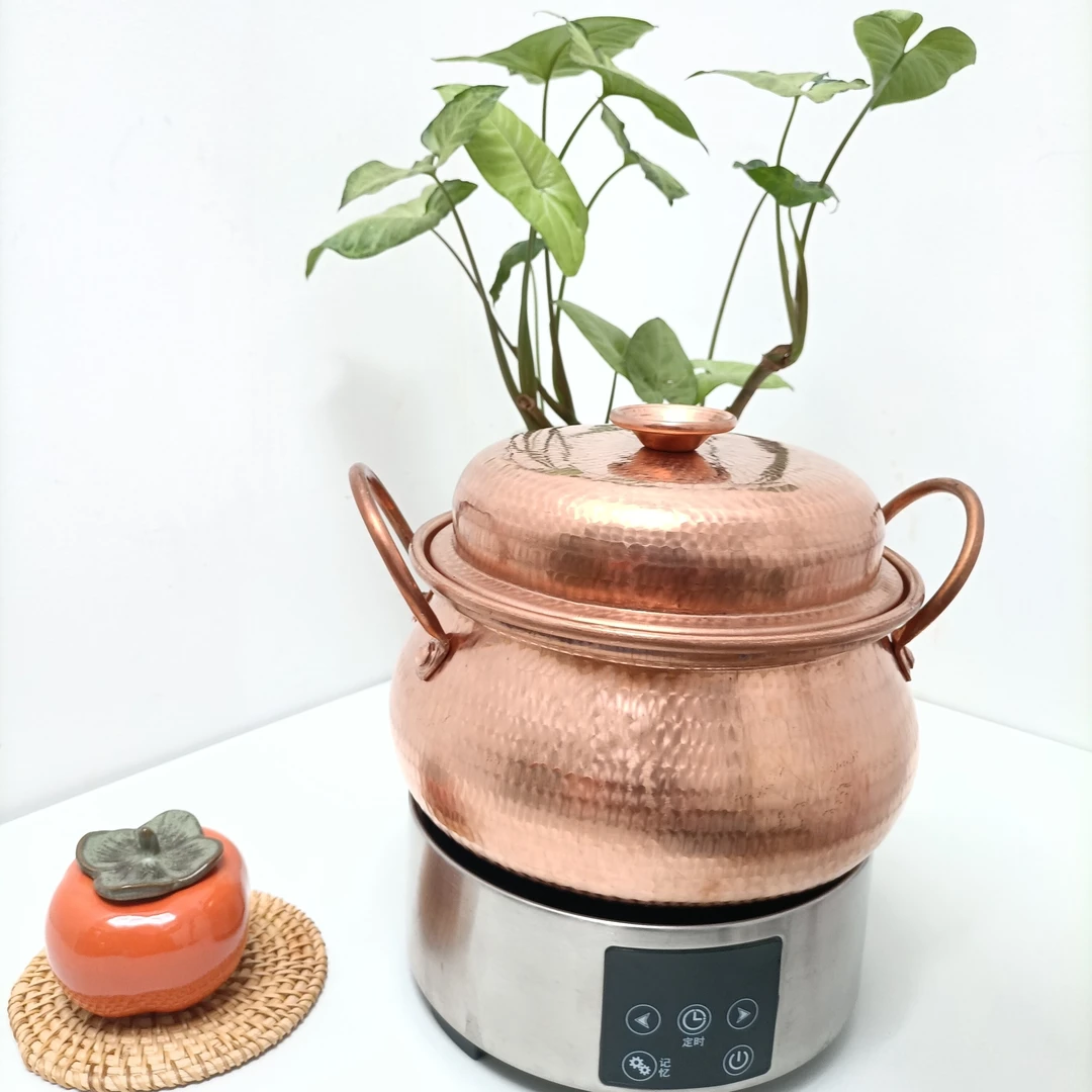 紫铜汤桶商用加厚云南 纯铜手工煲汤锅 大容量家用特厚熬汤大铜锅