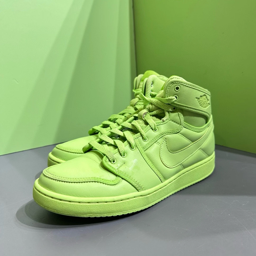 AJ1 KO 碧梨火柴人 荧光绿 42码 配盒 市场价1599