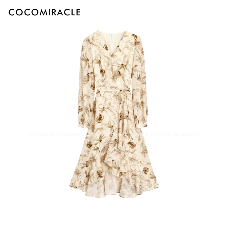 【董小姐】春新款女款长袖印花连衣裙QL1LYQ770