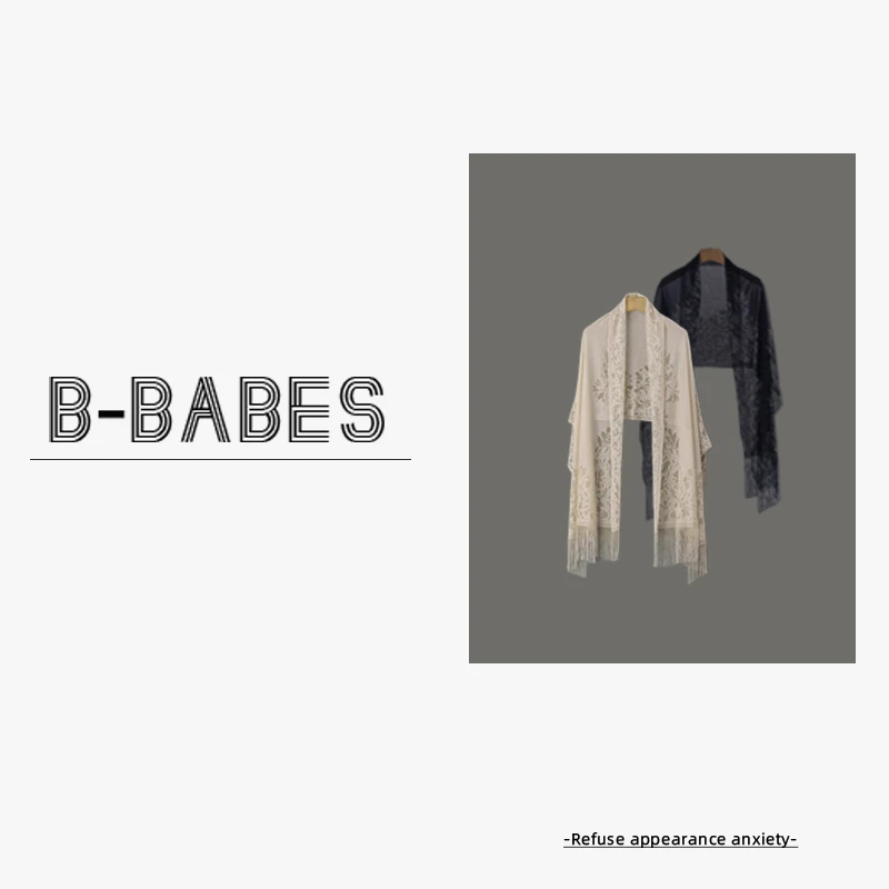 Bbabes-达人【披肩】旗袍披肩纯色百搭围巾夏季镂空提花丝巾