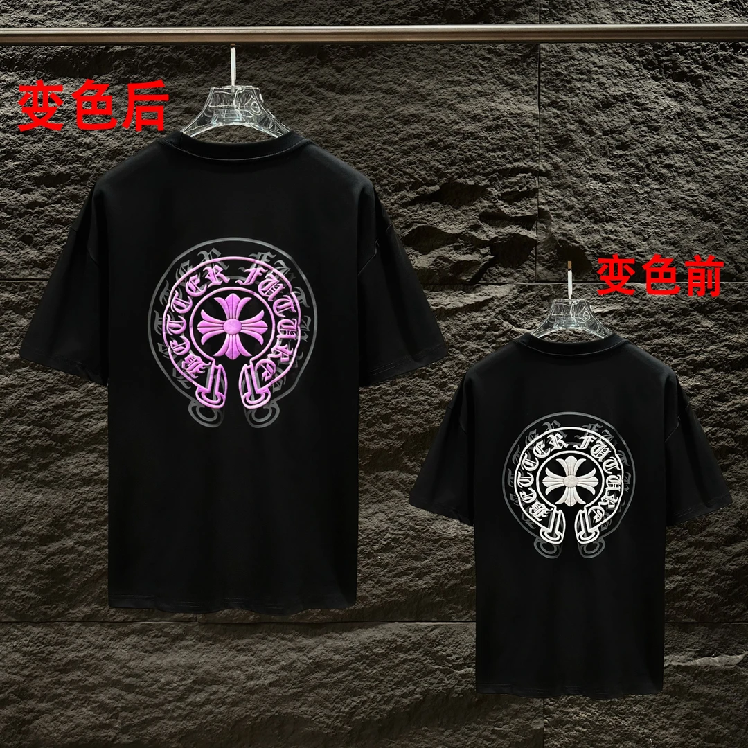 阿涛-A222-春夏季新款时尚潮流休闲百搭宽松短袖印花变色个性