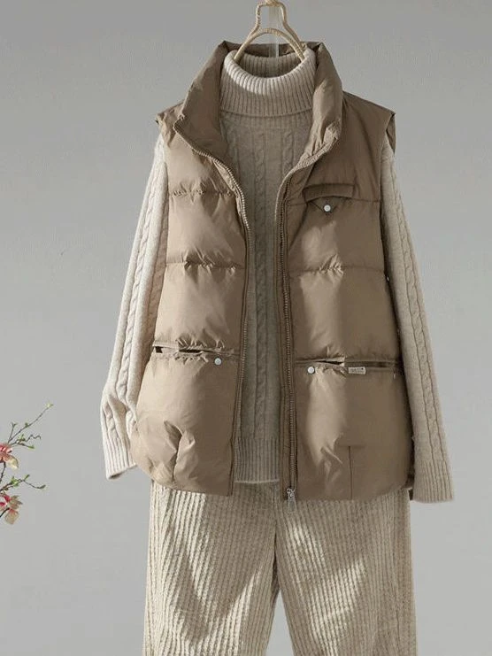 胖mm大码200斤羽绒棉服女马甲新款宽松百搭保暖秋冬棉衣马夹外套