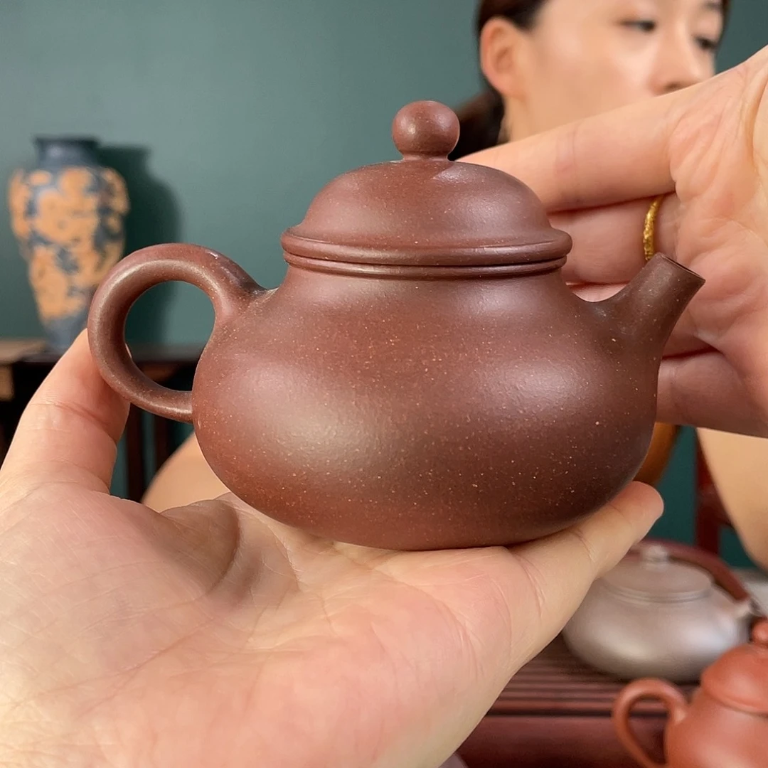 紫砂茶壶紫玉金砂容天210cc