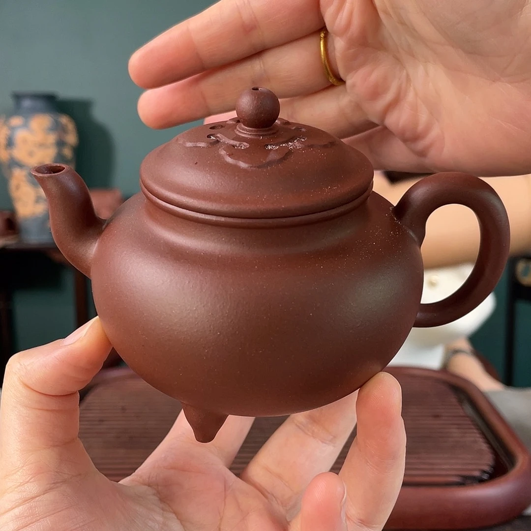 紫砂茶壶底槽清三足大彬240c c