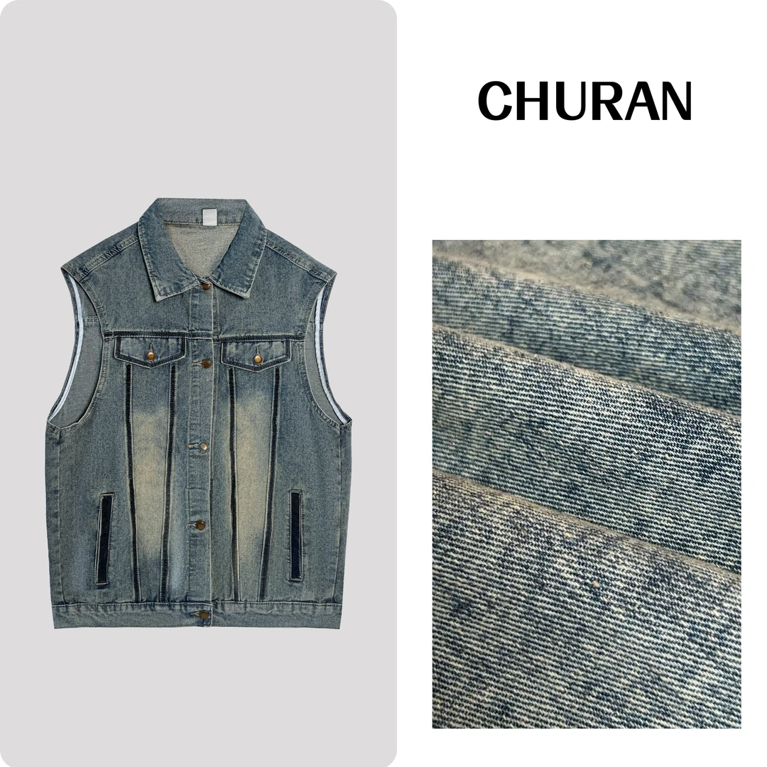 U.V.Y牛仔马甲女宽松懒惰风港风复古百搭上衣坎肩无袖马夹外套