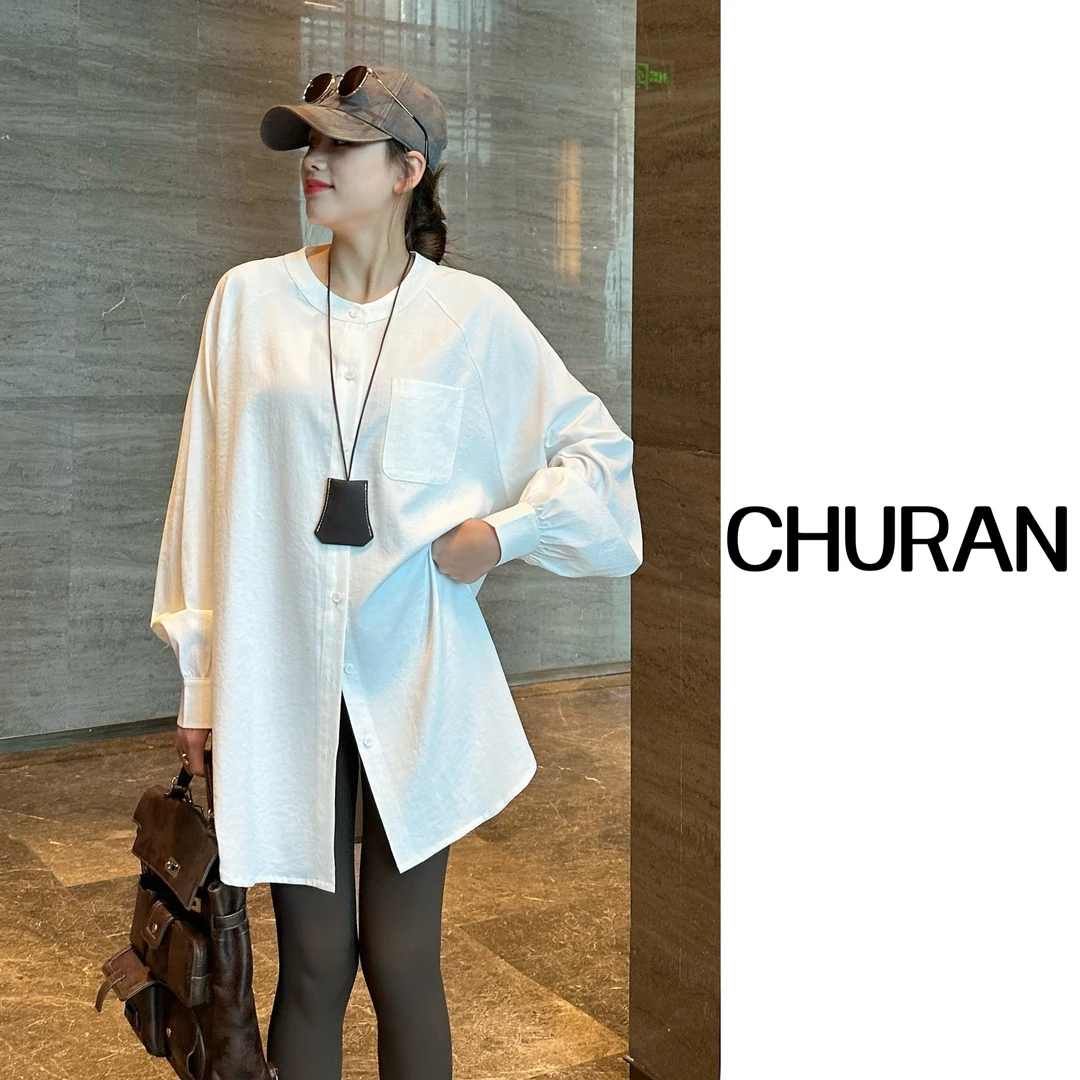 U.V.Y2025新款带口袋衬衫女慵懒风休闲女春秋小众时尚气质上衣