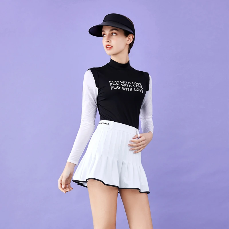 LoveGolf秋夏女款高尔夫长袖高弹冰丝防晒运动透气速干长袖LG2183