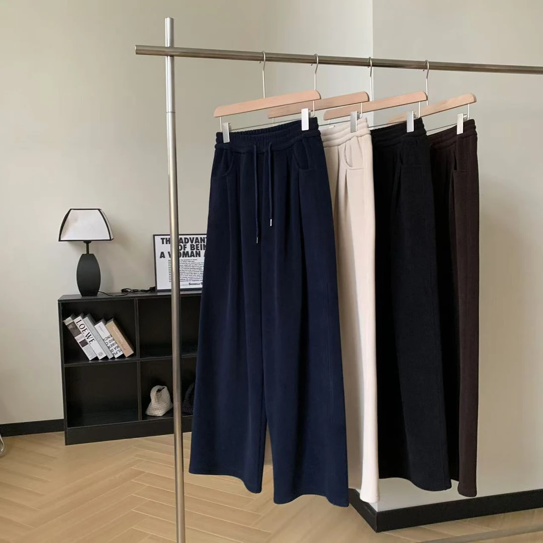 素心轻奢  2024冬季新款加绒加厚垂感阔腿裤12616