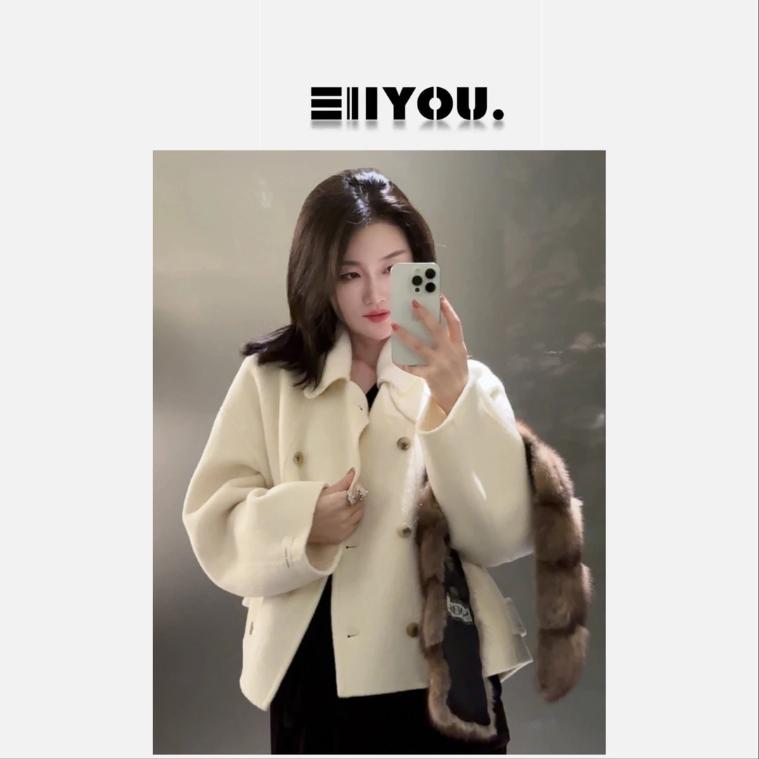 【ENYOU定制】轻奢白色 短款大衣