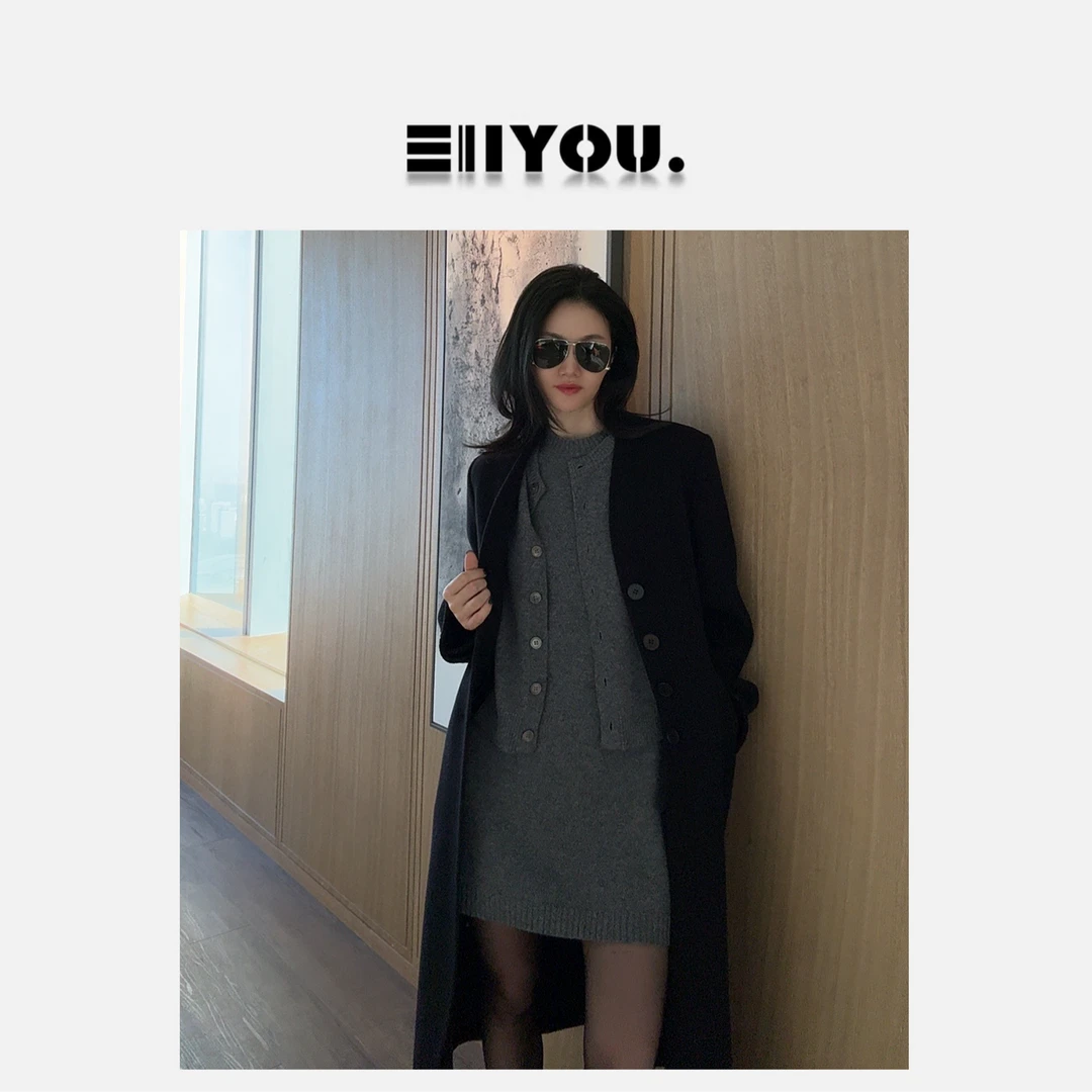 【ENYOU定制】大女主 围脖大衣长款