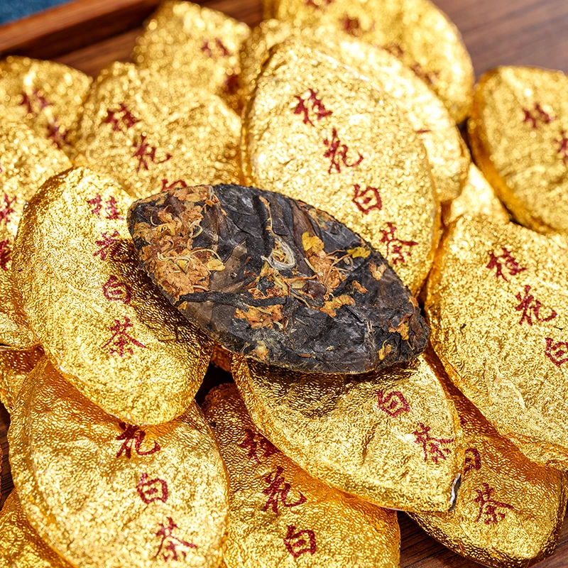 焖泡煮【金叶子】桂花白茶丹桂花福鼎贡眉白茶紧压茶冬日必备茶