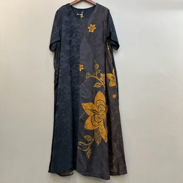 桑蚕丝提花撞色连衣裙时尚大气休闲印花女装连衣裙