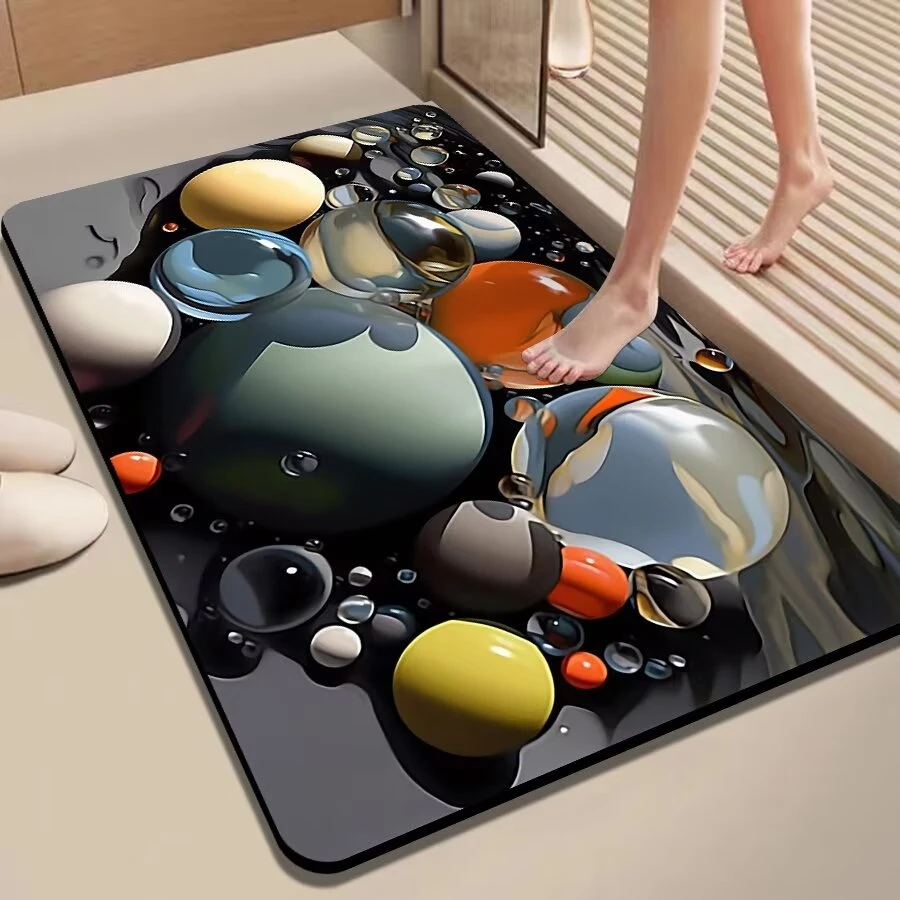 硅藻泥吸水防滑浴室地垫家用速干卧室卫生间地垫防水入户门外地垫