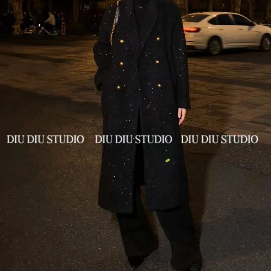 【一桐清仓】冬季韩版时尚百搭简约加棉毛呢大衣3DWJJ2291