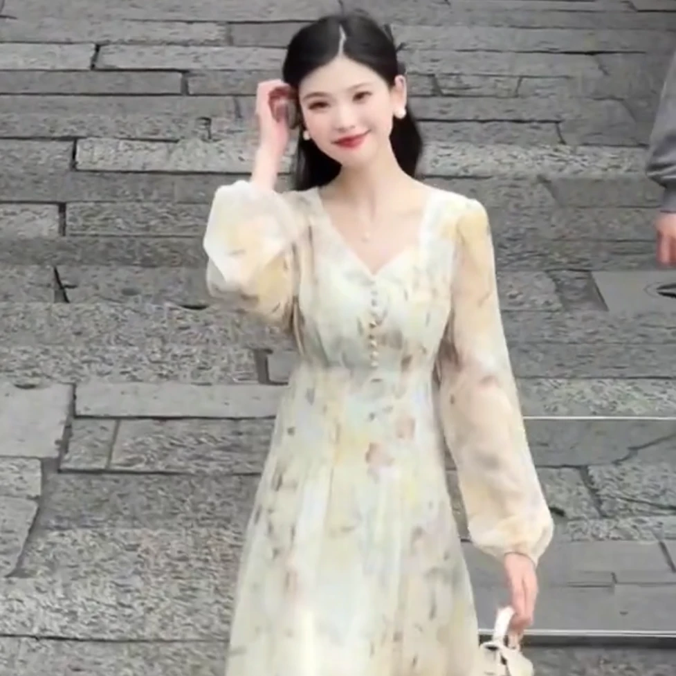 【一桐清仓】【莫奈花园】显瘦碎花时尚夏季温柔连衣裙4XLRR6258