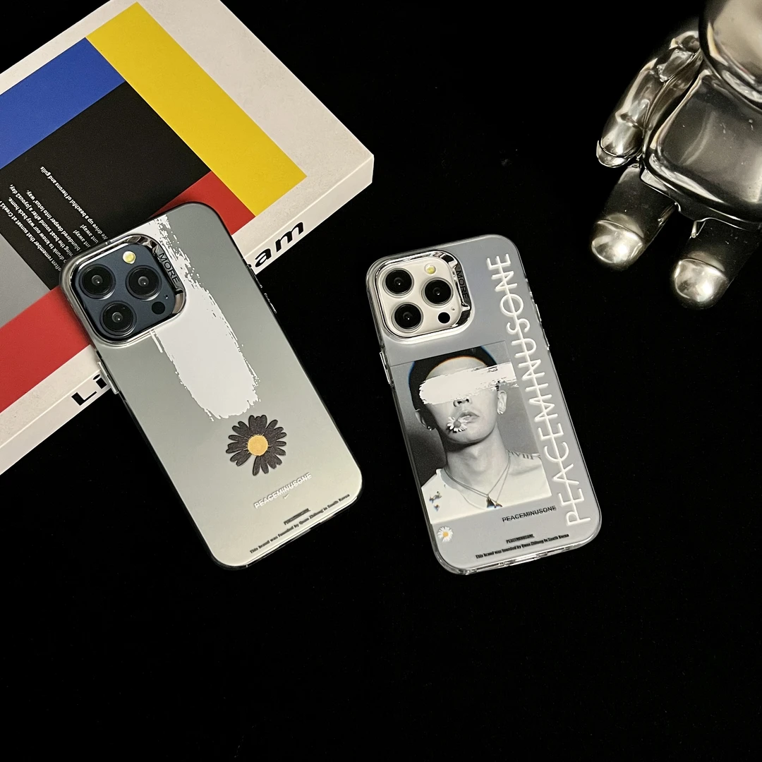 潮酷电镀雏菊权志龙手机壳iPhone16promax全包15磨砂14防摔11情侣