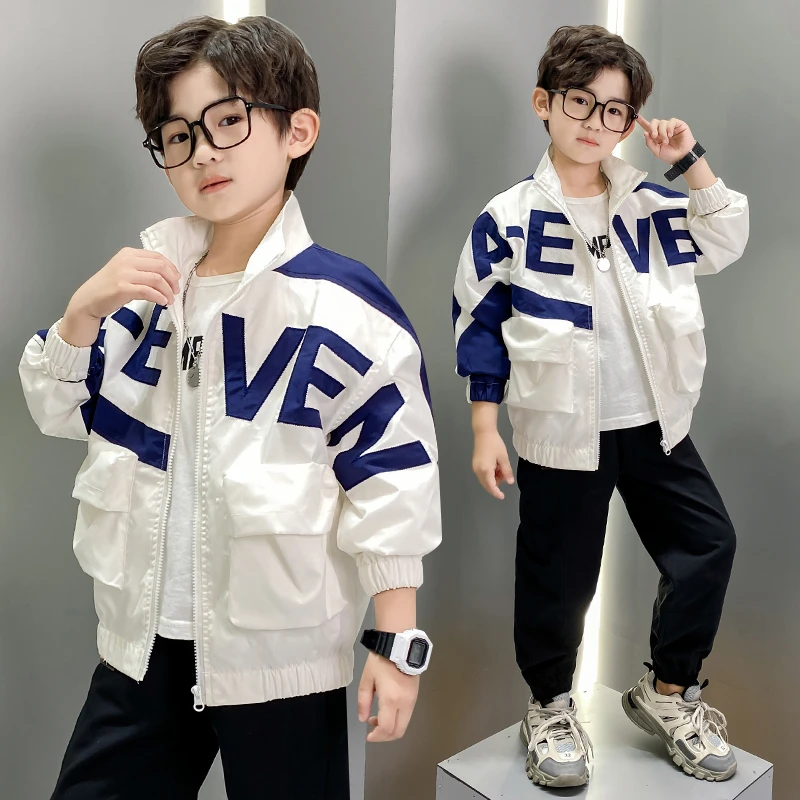 男童春秋短款外套夹克时尚6-12岁中大童时尚韩版帅气儿童上衣男孩
