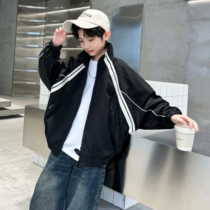 儿童短款外套夹克春秋装棒球服休闲5-12岁中大童时尚洋气帅气男孩
