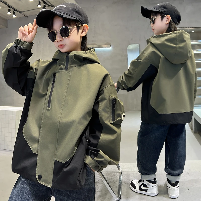 儿童外套上衣帅气春秋款童装6-12岁男童洋气风衣中大童休闲男孩潮