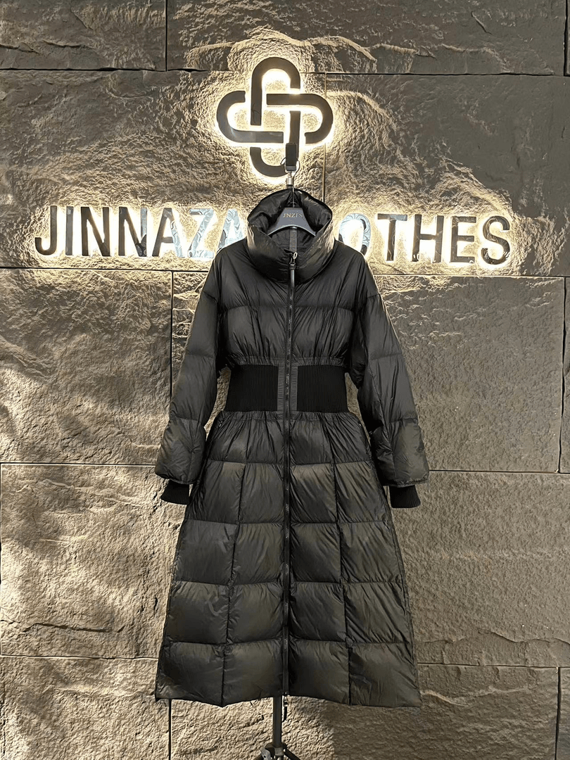 【原创设计师款】2023冬季新款设计感收腰立领羽绒服外套女4421