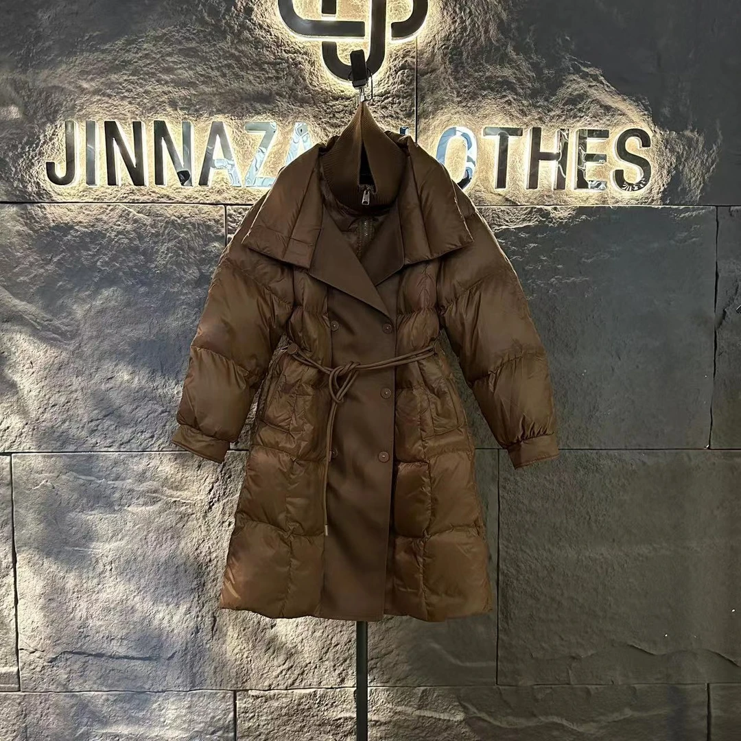 【原创设计师款】2023新款设计感立领收腰棉服外套4253