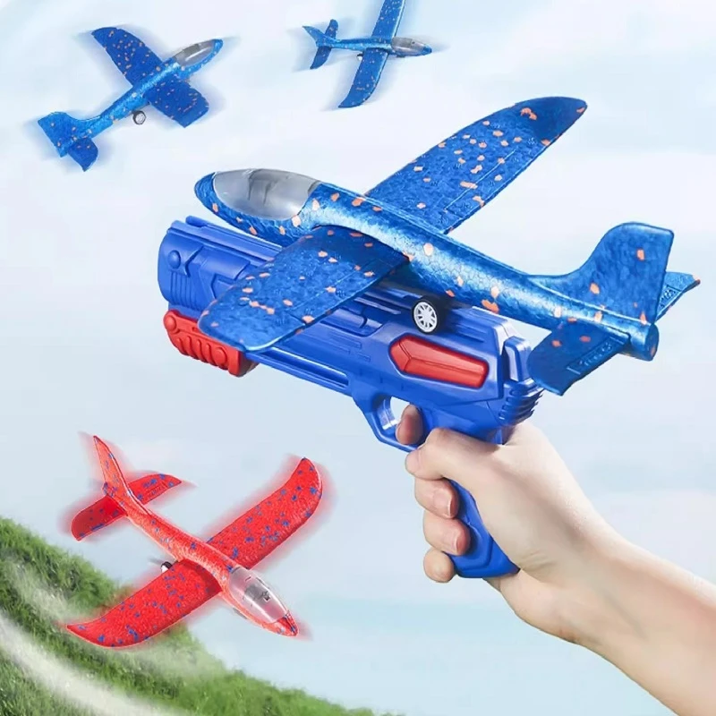新奇幼儿童弹射飞机玩具泡沫弹射风筝手抛户外3到6岁耐摔炫酷玩具
