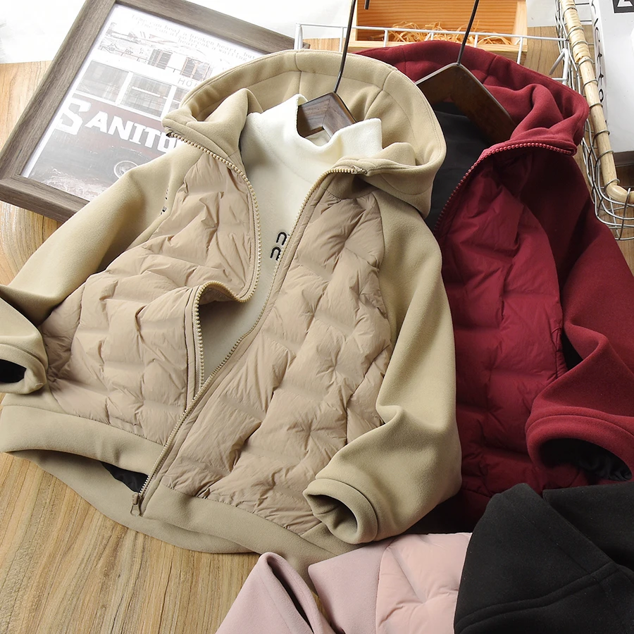 儿童秋冬新款拼接防风连帽羽绒服男童外套中大童休闲拉链6327